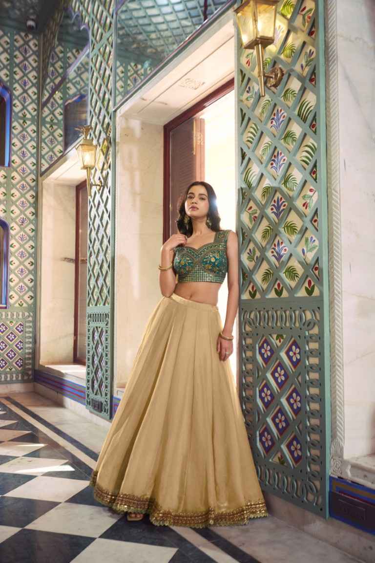 FENDI SEQUINS AND THREAD EMBROIDERY WORK LEHENGA CHOLI 1