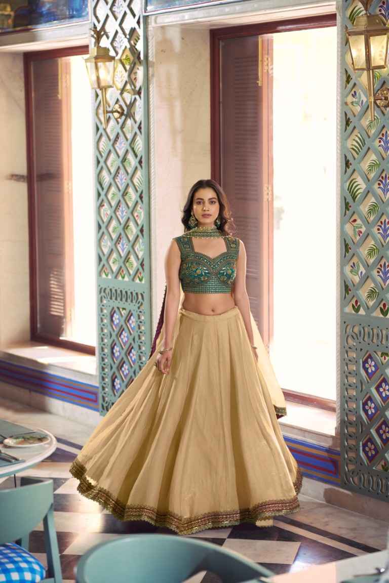 FENDI SEQUINS AND THREAD EMBROIDERY WORK LEHENGA CHOLI 1