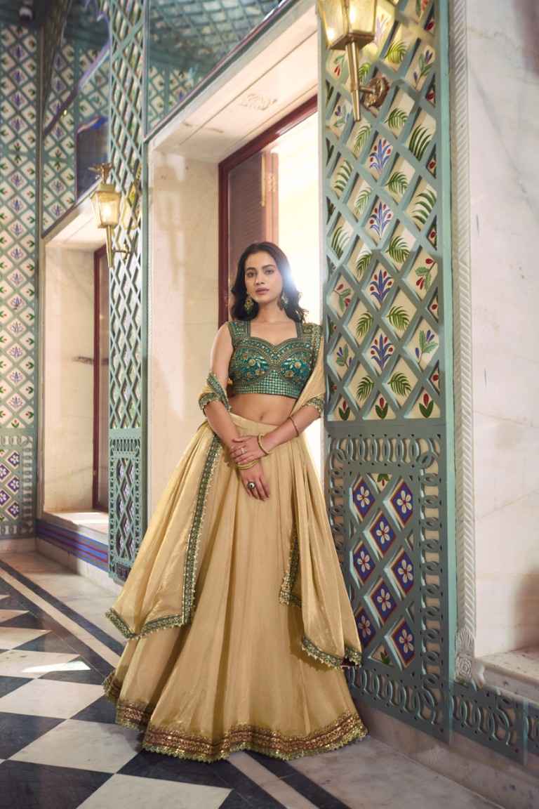 FENDI SEQUINS AND THREAD EMBROIDERY WORK LEHENGA CHOLI 1