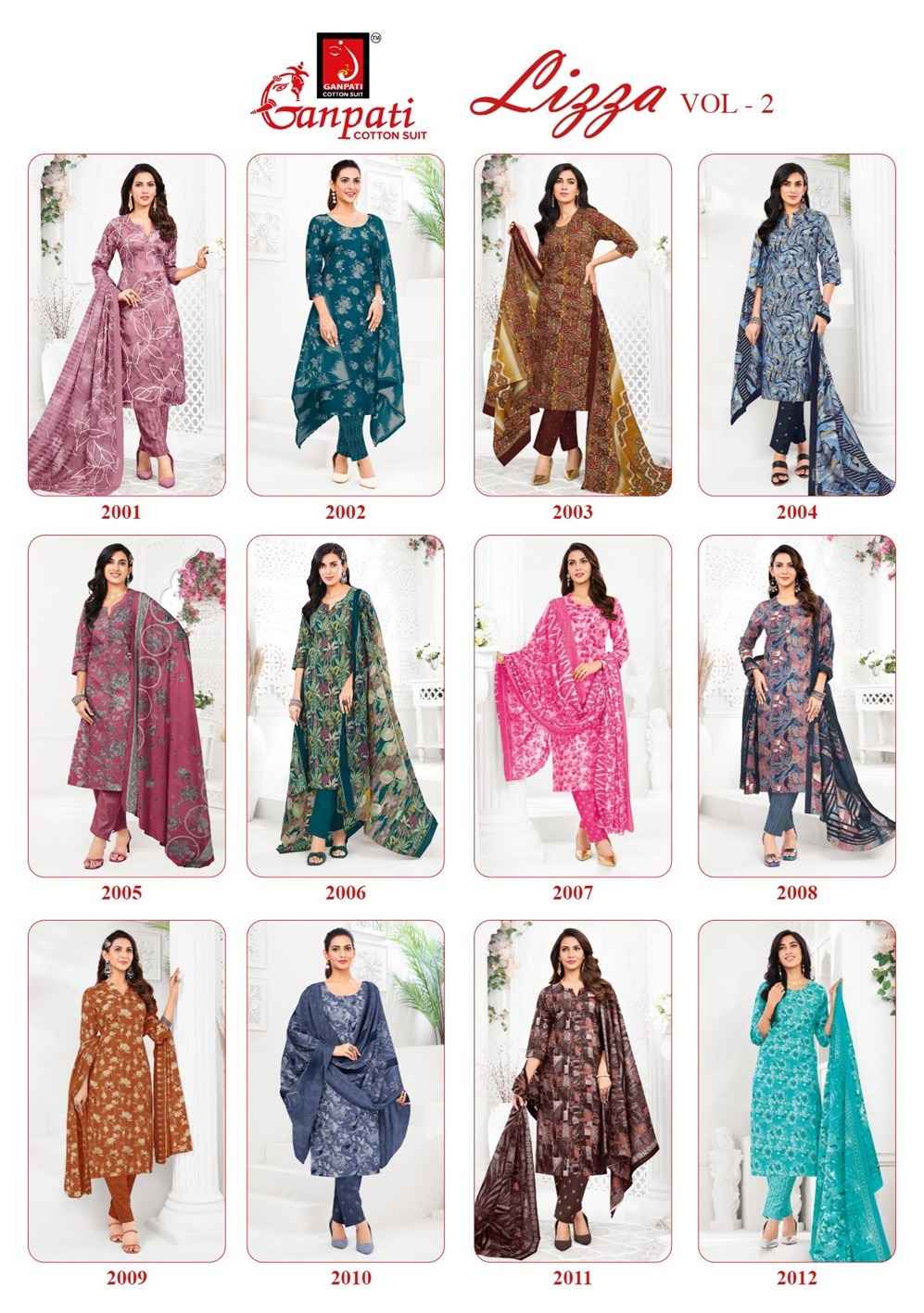 GANPATI LIZZA VOL-2 PURE COTTON PRINTED READYMADE SUIT