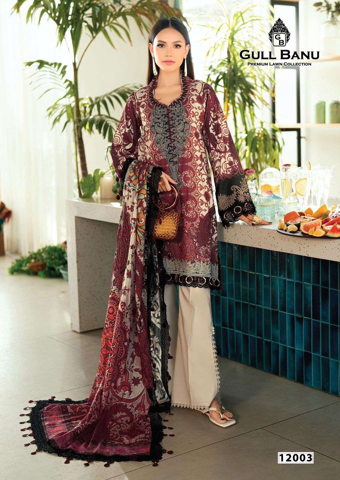 GULL AAHMED GULLBANU VOL-12 PURE CAMBRIDGE DRESS MATERIAL