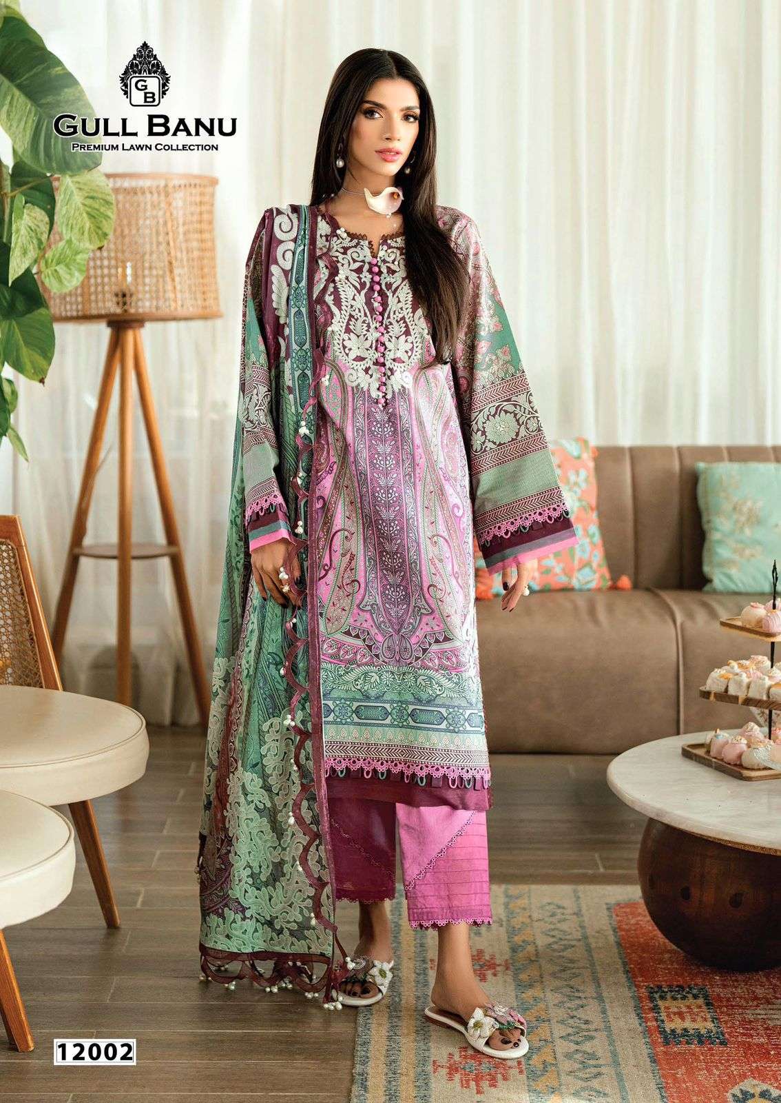 GULL AAHMED GULLBANU VOL-12 PURE CAMBRIDGE DRESS MATERIAL