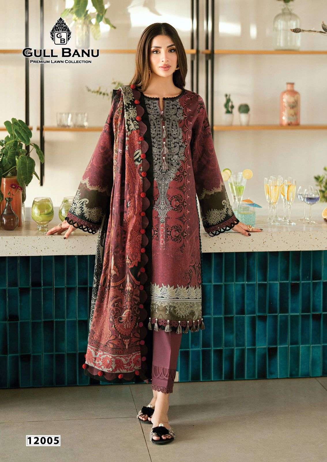 GULL AAHMED GULLBANU VOL-12 PURE CAMBRIDGE DRESS MATERIAL