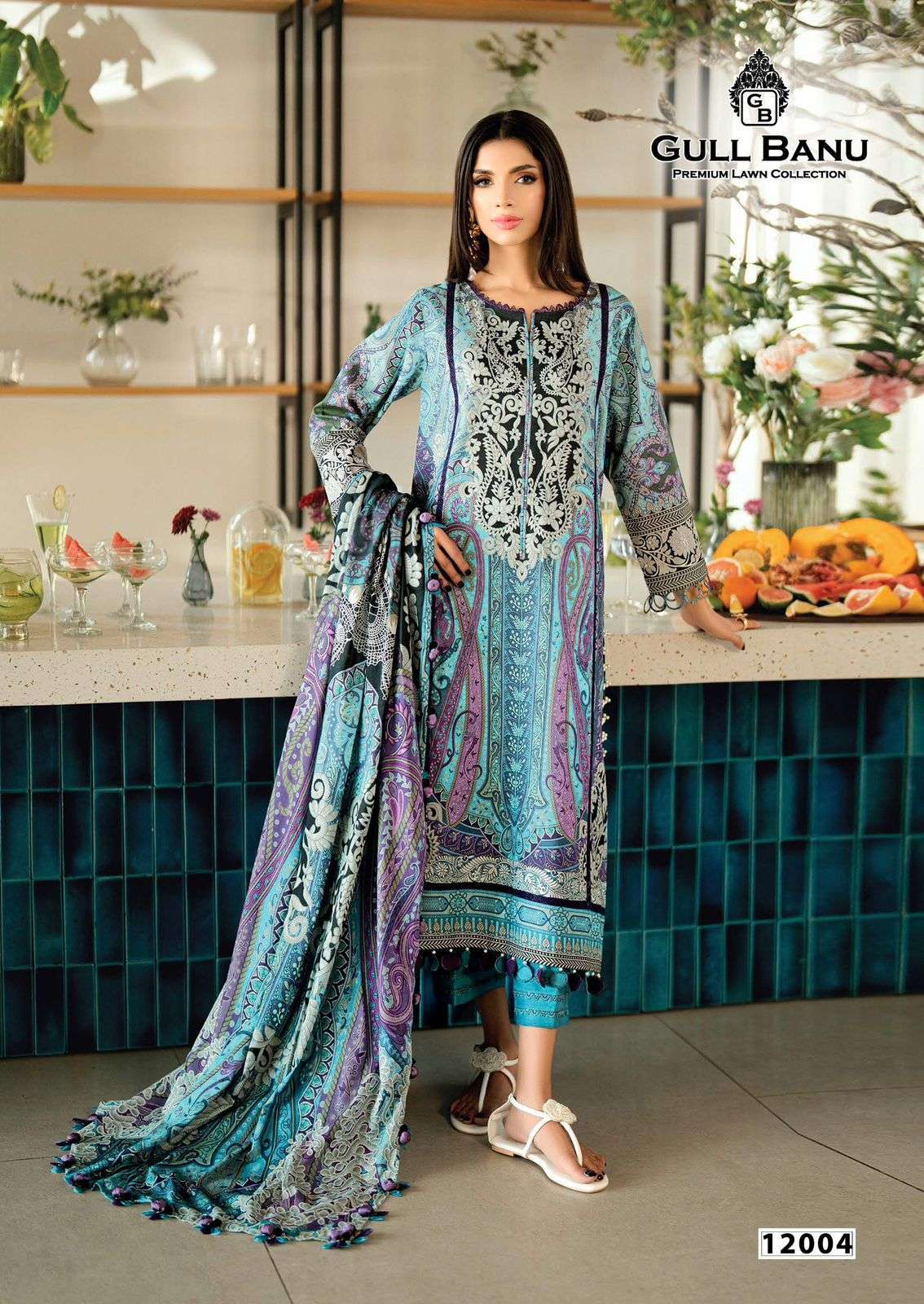 GULL AAHMED GULLBANU VOL-12 PURE CAMBRIDGE DRESS MATERIAL