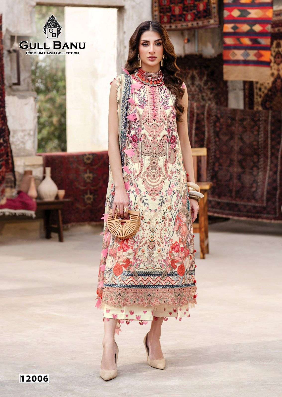 GULL AAHMED GULLBANU VOL-12 PURE CAMBRIDGE DRESS MATERIAL