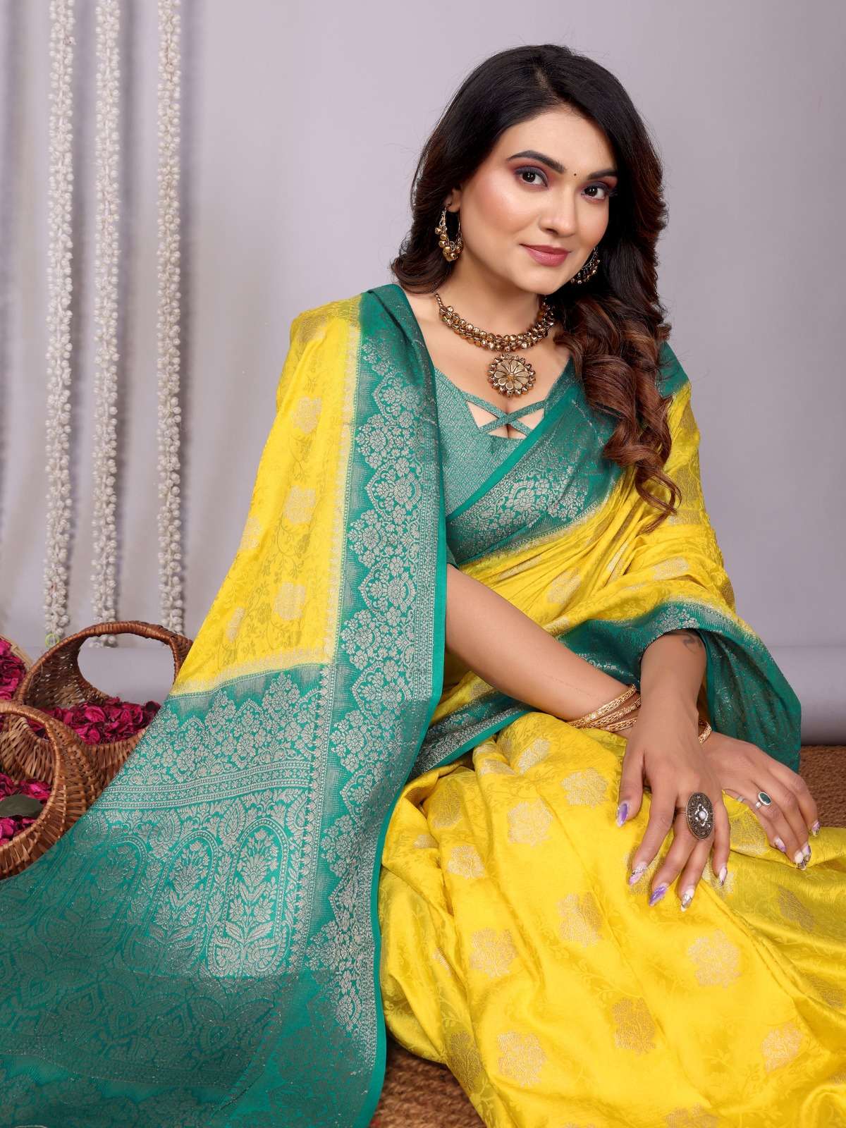 HANDLOOM SATIN SILK ZARI WEAVING SAREE