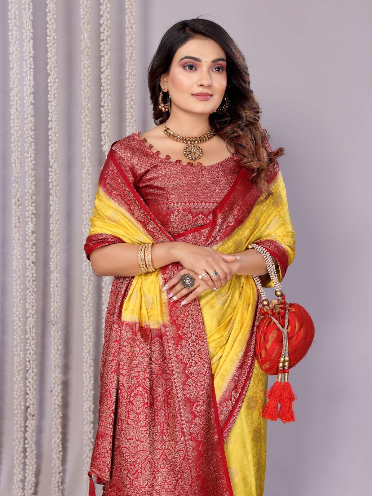 HANDLOOM SATIN SILK ZARI WEAVING SAREE