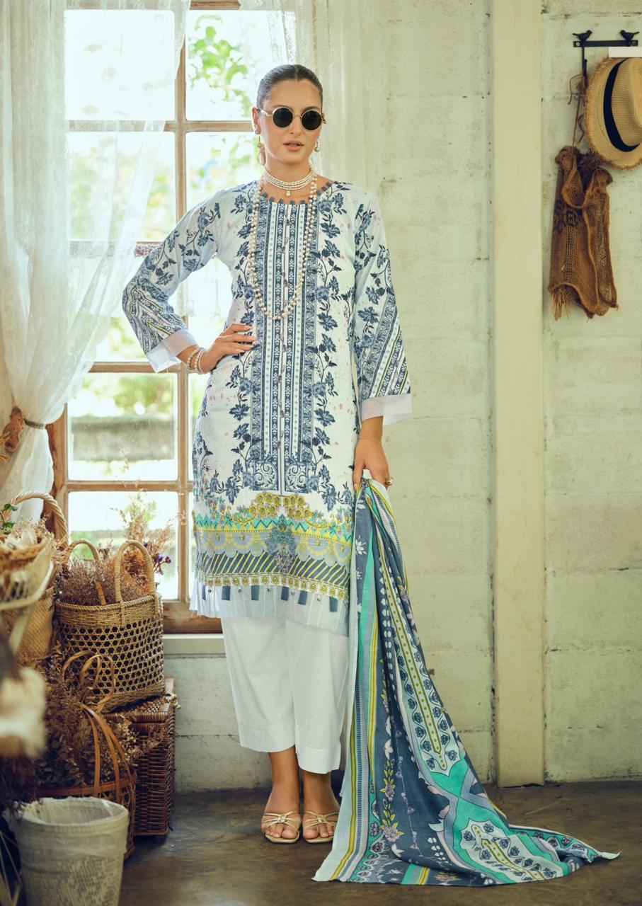ISHAAL GULMOHAR COMBO PURE LAWN PAKISTANI DRESS MATERIAL