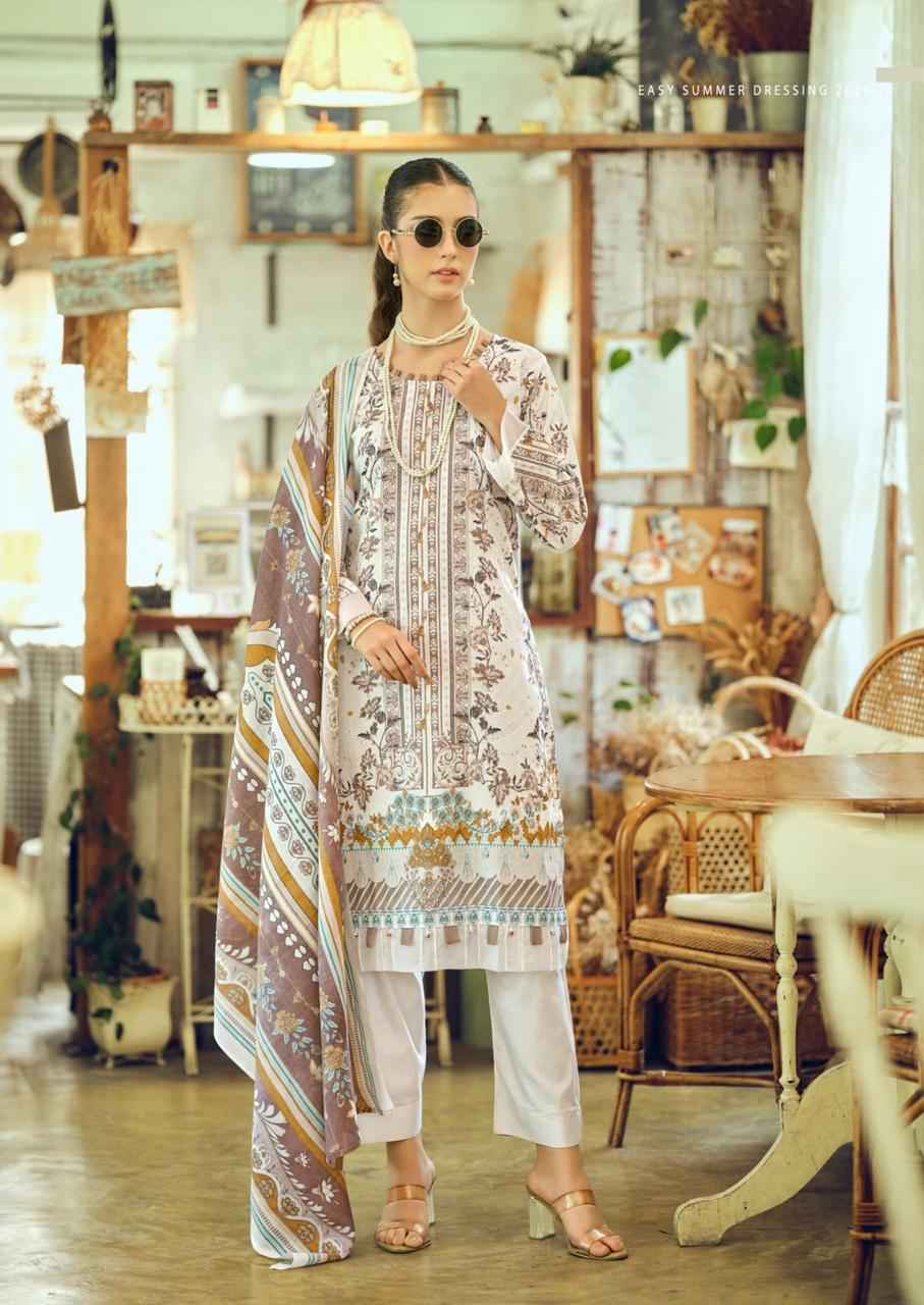 ISHAAL GULMOHAR COMBO PURE LAWN PAKISTANI DRESS MATERIAL
