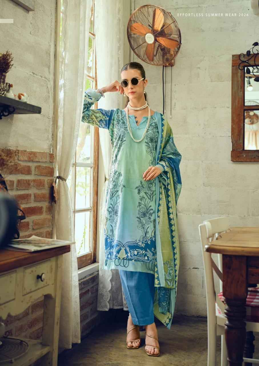 ISHAAL GULMOHAR COMBO PURE LAWN PAKISTANI DRESS MATERIAL