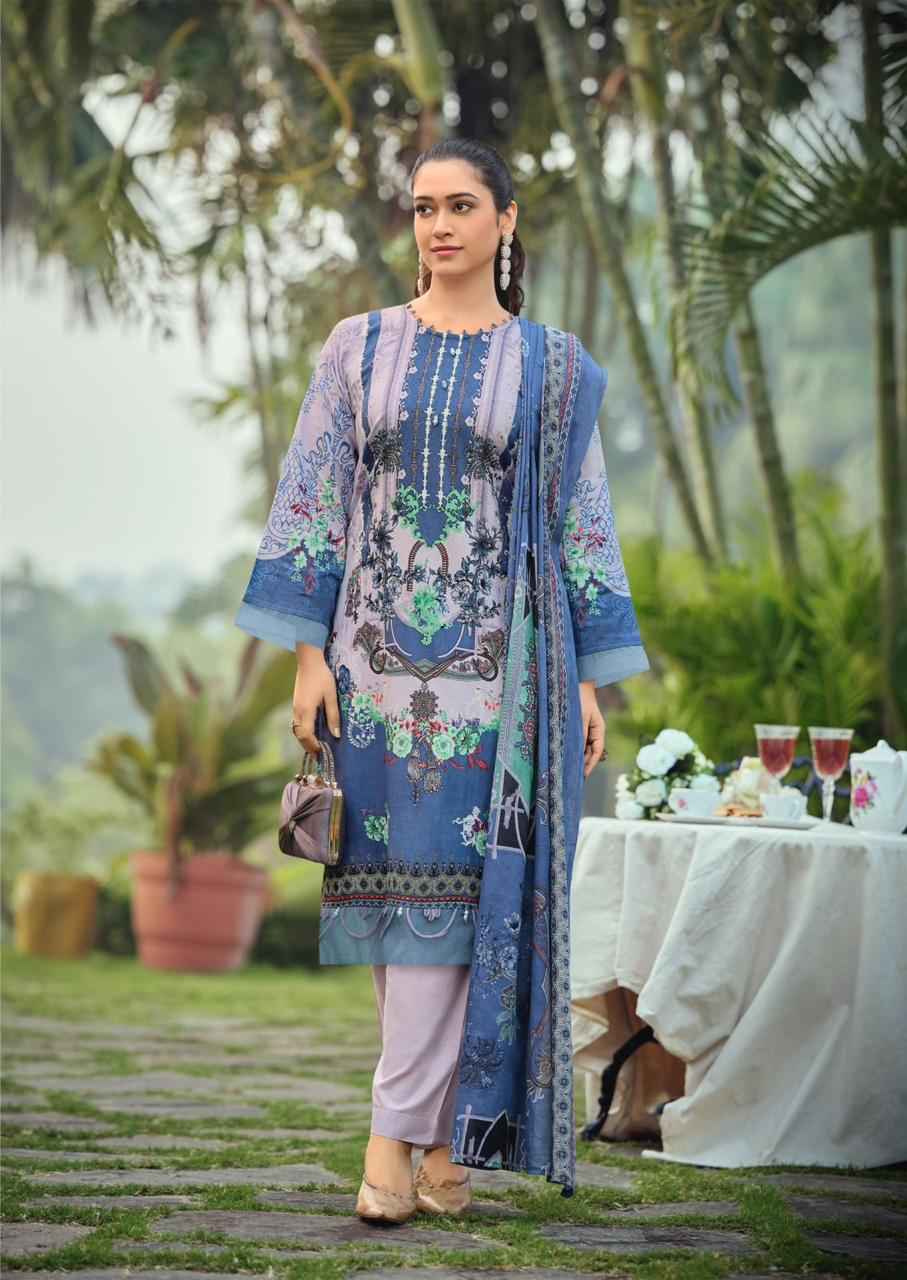 ISHAAL GULMOHAR COMBO PURE LAWN PAKISTANI DRESS MATERIAL