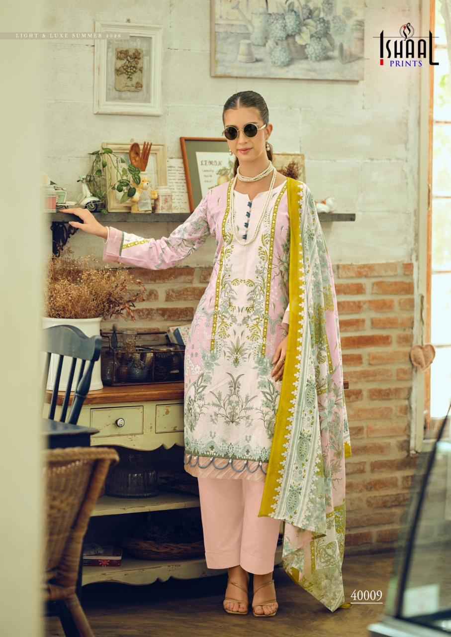 ISHAAL GULMOHAR COMBO PURE LAWN PAKISTANI DRESS MATERIAL