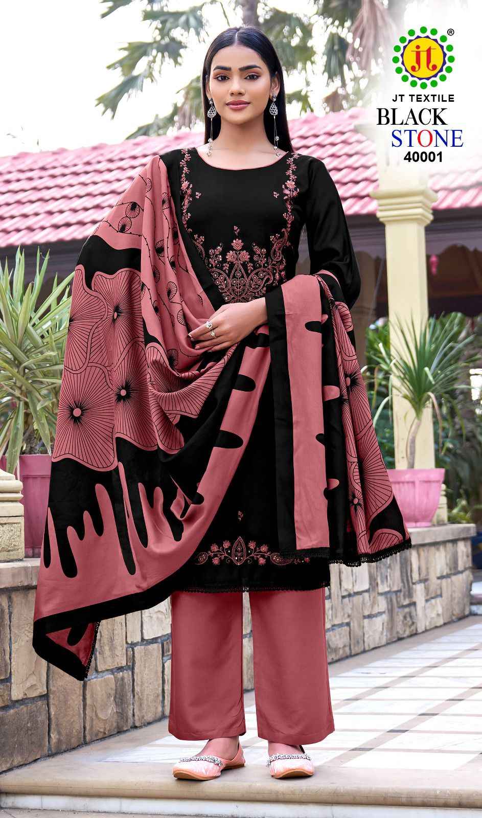 JT BLACK STONE VOL-40 RAYON PREMIUM WORK DRESS MATERIAL 
