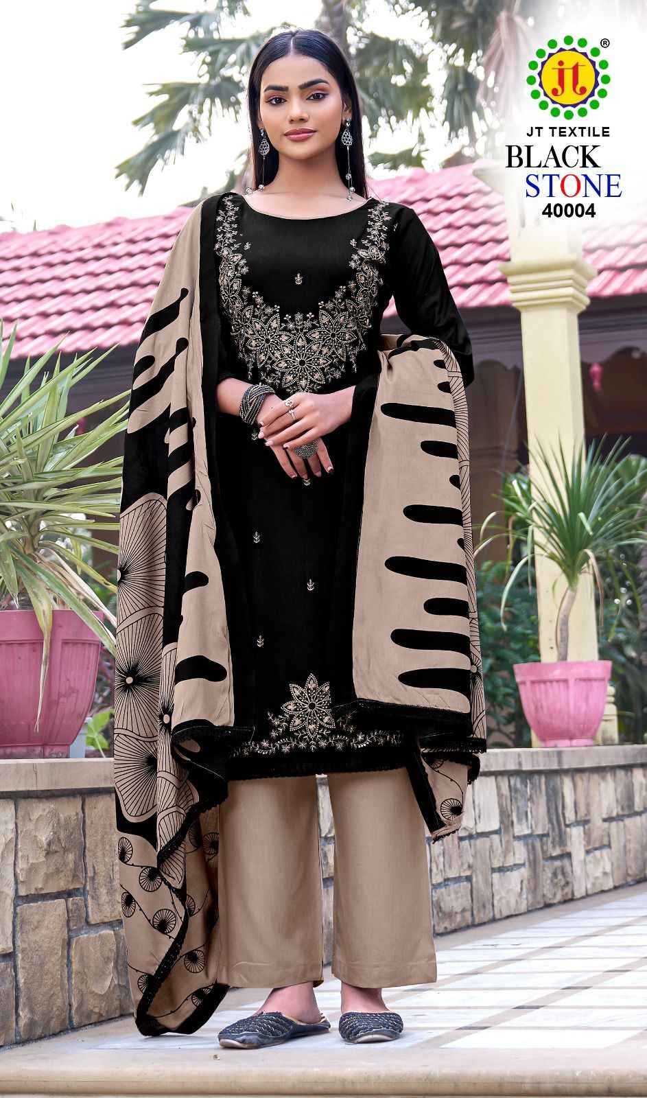 JT BLACK STONE VOL-40 RAYON PREMIUM WORK DRESS MATERIAL 