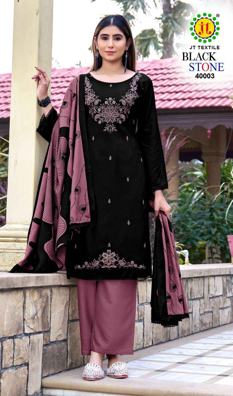JT BLACK STONE VOL-40 RAYON PREMIUM WORK DRESS MATERIAL 