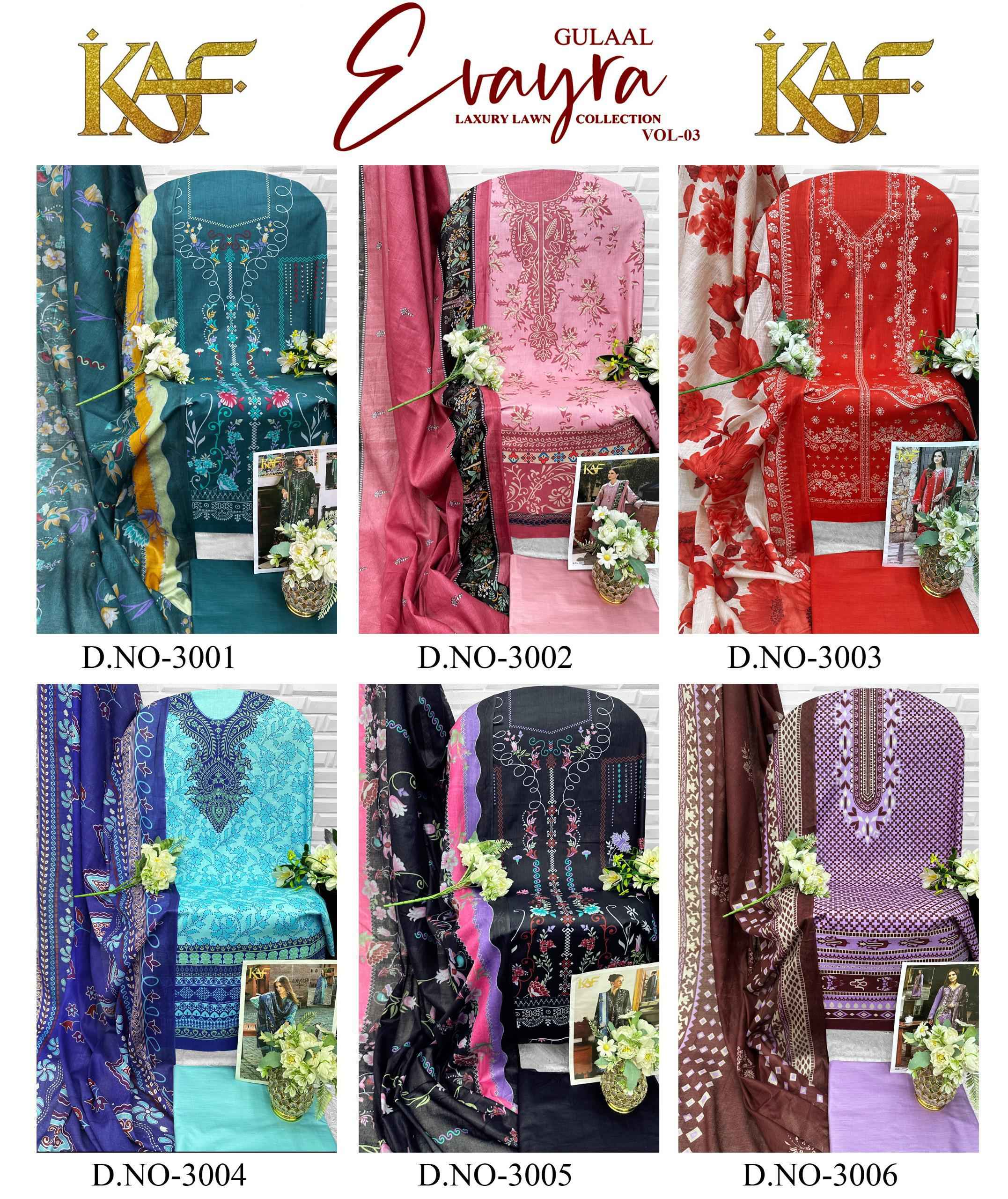 KAF EVAYRA GULAAL VOL-3 COTTON PRINTED DRESS MATERIAL