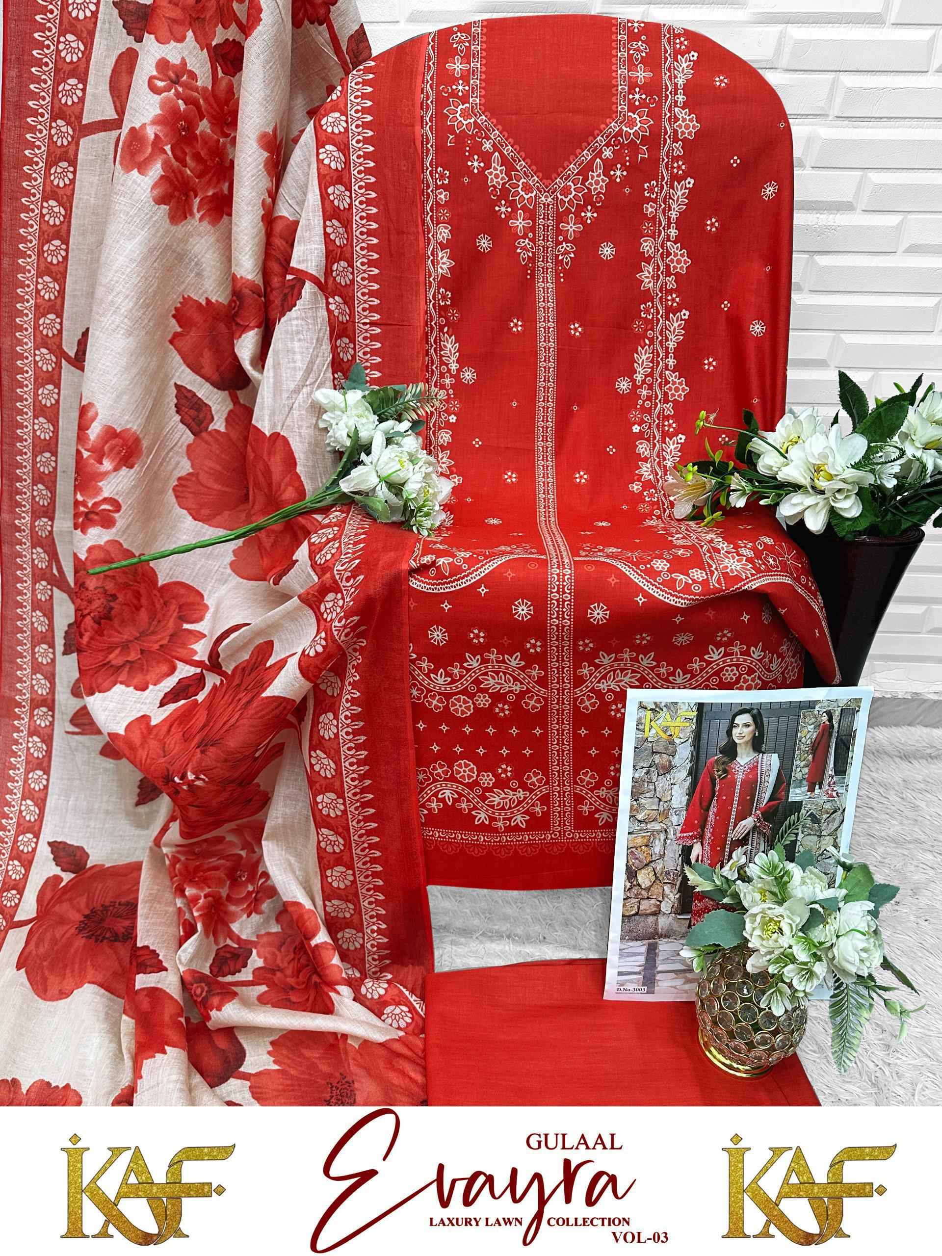 KAF EVAYRA GULAAL VOL-3 COTTON PRINTED DRESS MATERIAL