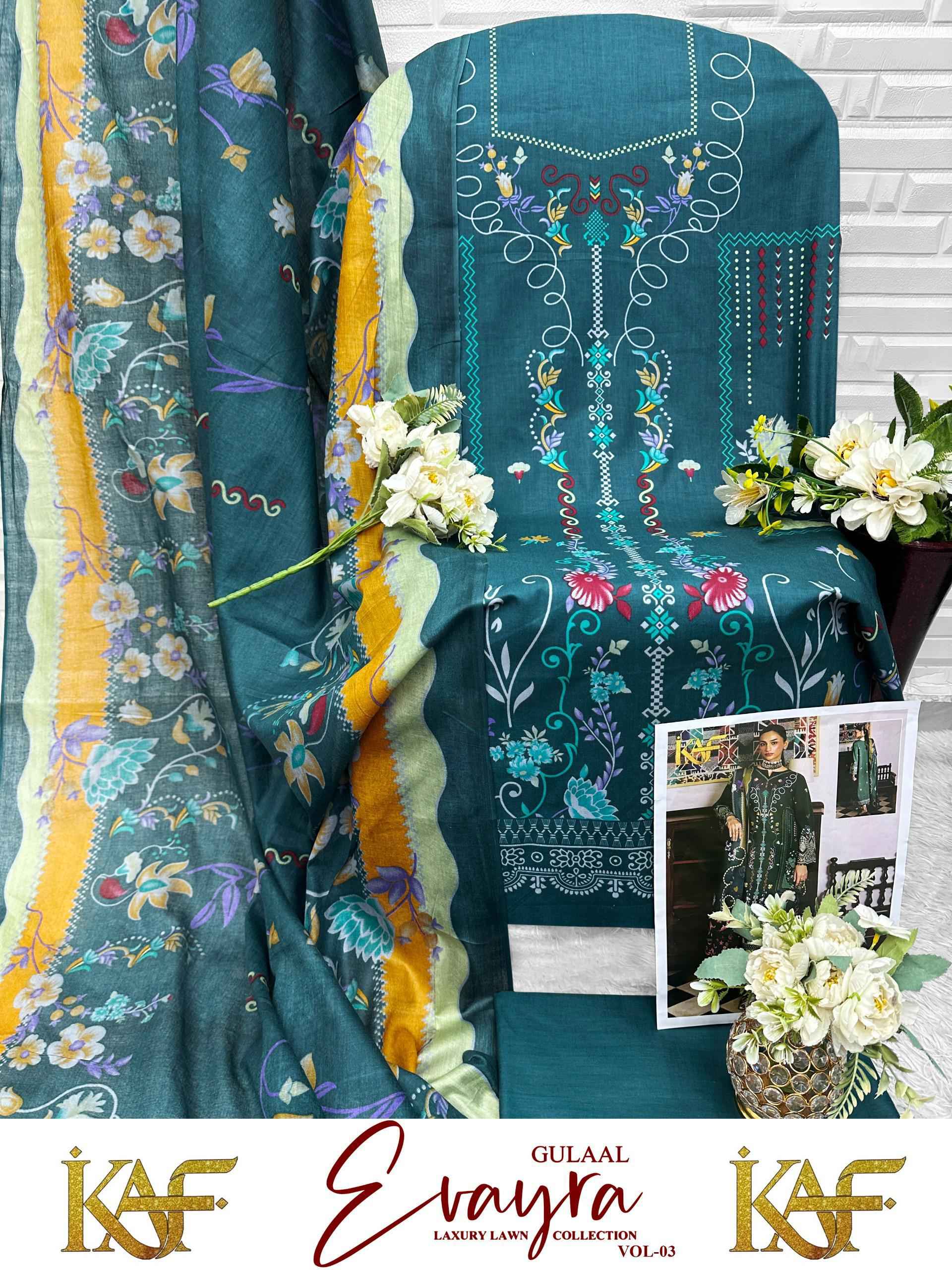 KAF EVAYRA GULAAL VOL-3 COTTON PRINTED DRESS MATERIAL