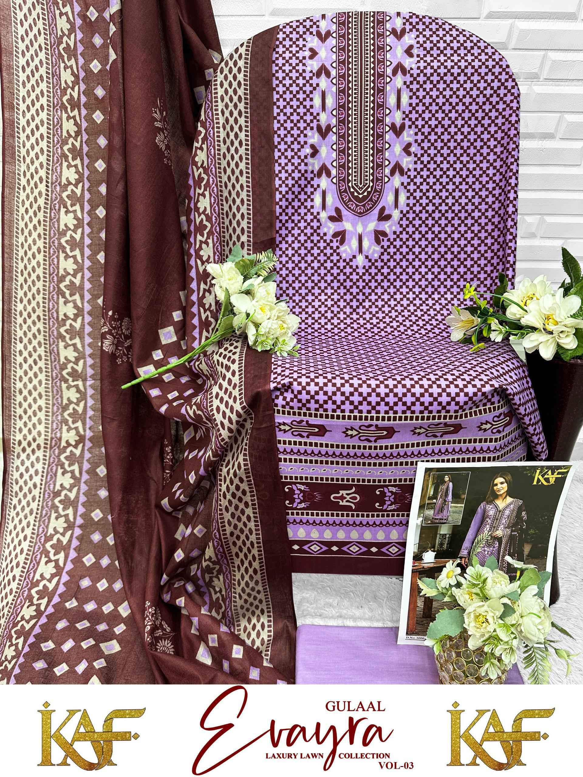 KAF EVAYRA GULAAL VOL-3 COTTON PRINTED DRESS MATERIAL
