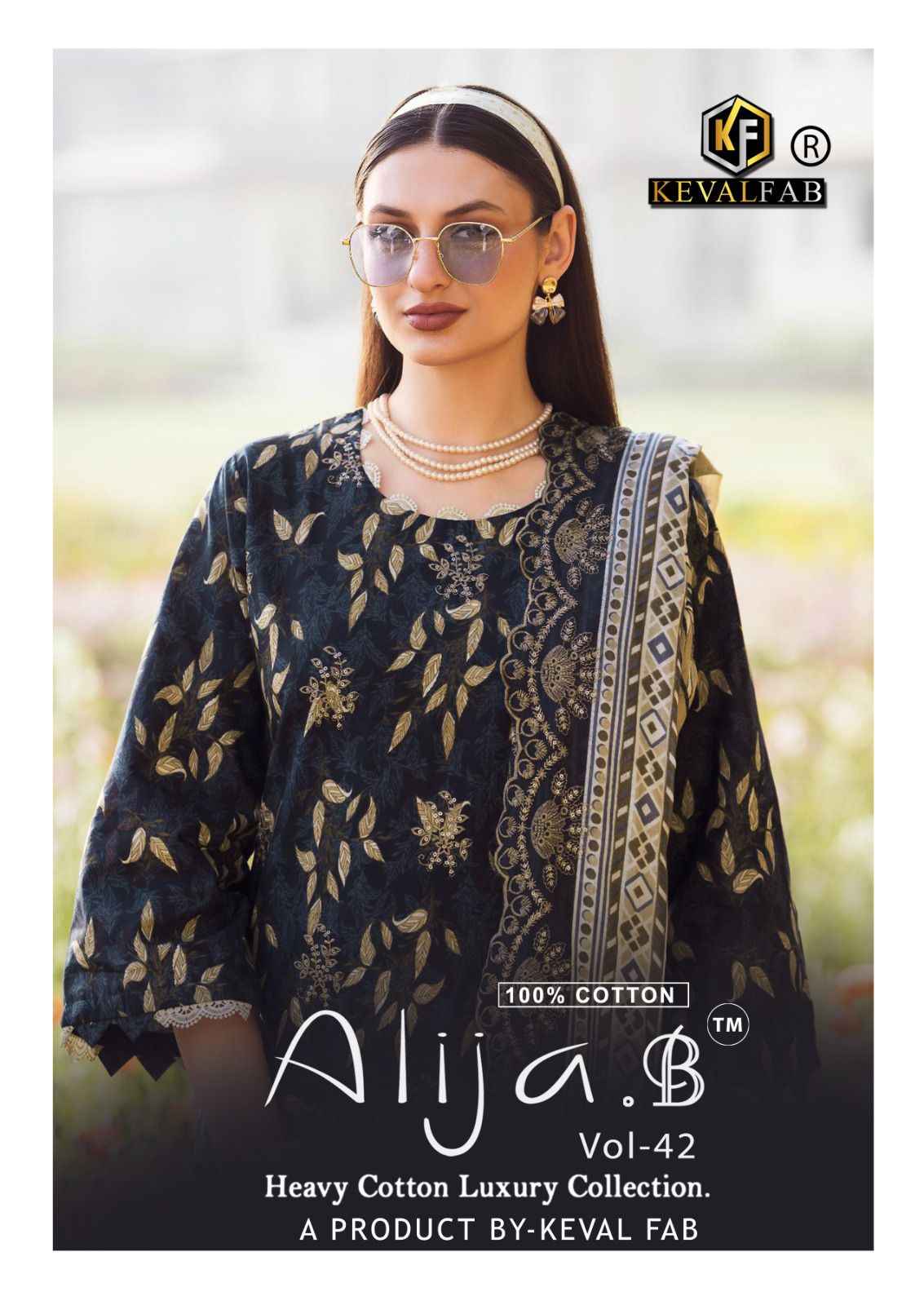 KEVAL ALIJA B VOL-42 HEAVY LAWN COTTON PRINTED DRESS MATERIAL