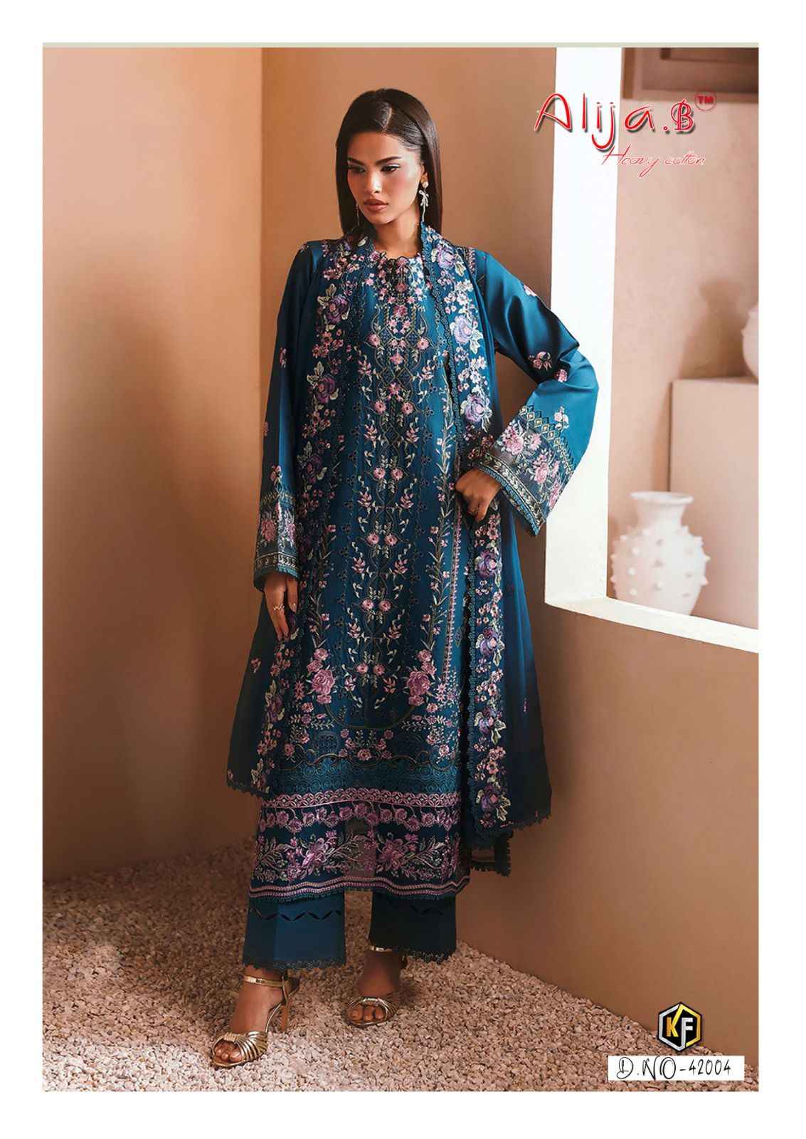 KEVAL ALIJA B VOL-42 HEAVY LAWN COTTON PRINTED DRESS MATERIAL