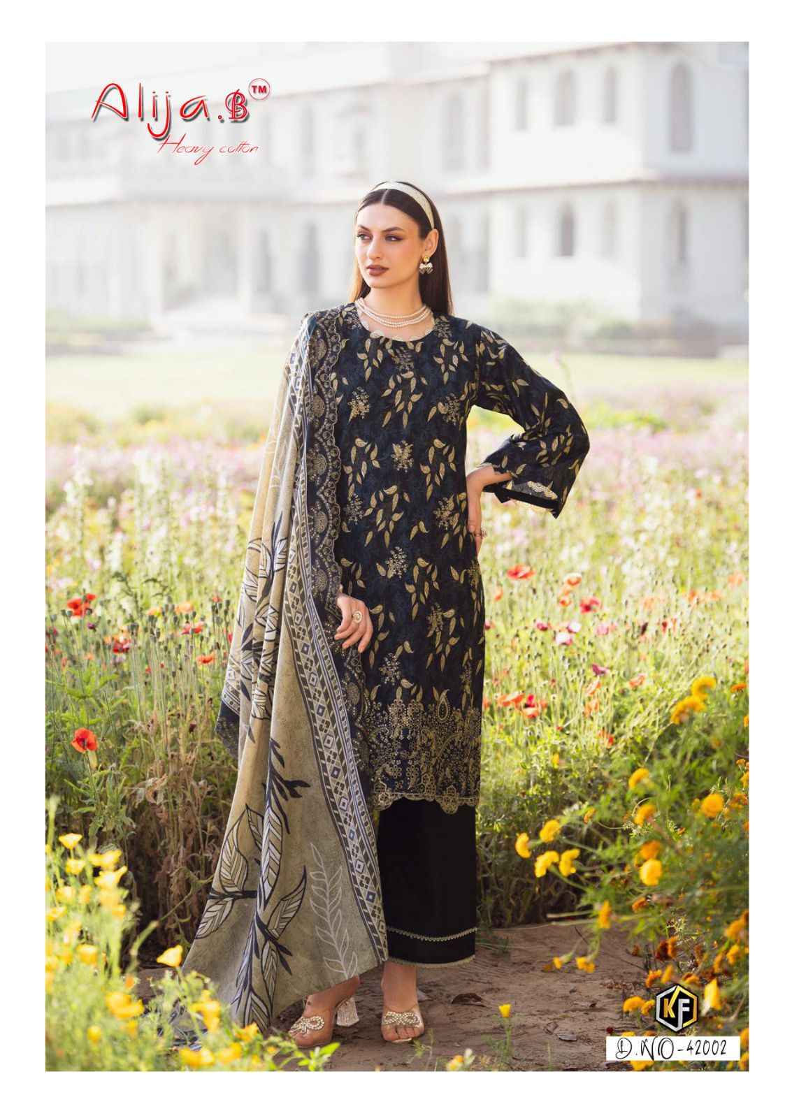 KEVAL ALIJA B VOL-42 HEAVY LAWN COTTON PRINTED DRESS MATERIAL