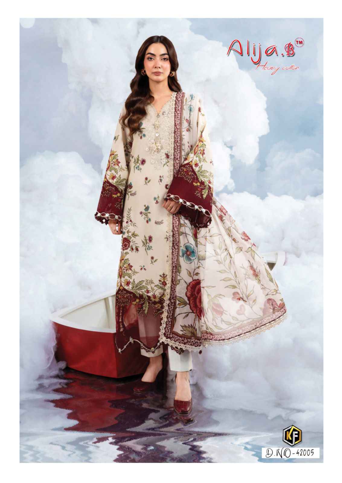 KEVAL ALIJA B VOL-42 HEAVY LAWN COTTON PRINTED DRESS MATERIAL