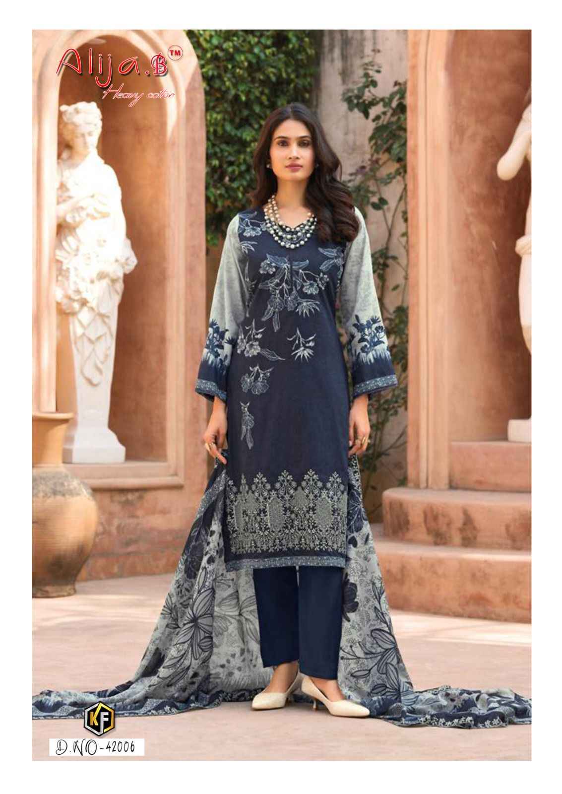 KEVAL ALIJA B VOL-42 HEAVY LAWN COTTON PRINTED DRESS MATERIAL