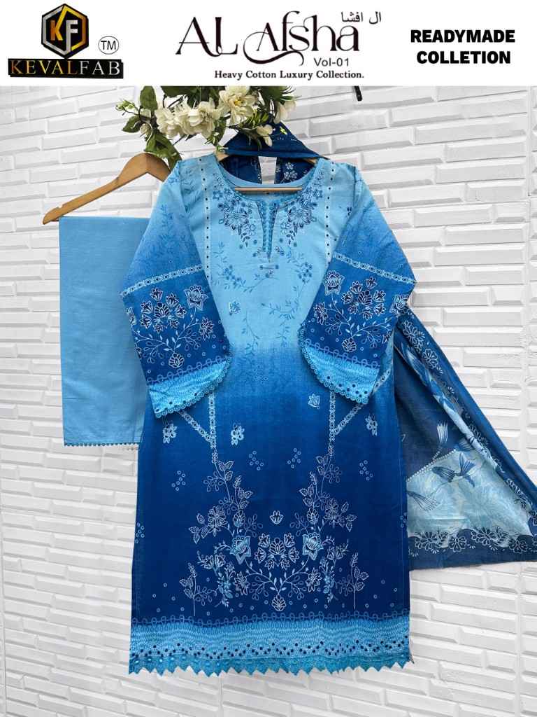 KEVAL FAB AL AFSHA VOL-01 HEAVY COTTON READYMADE PAKISTANI SUIT