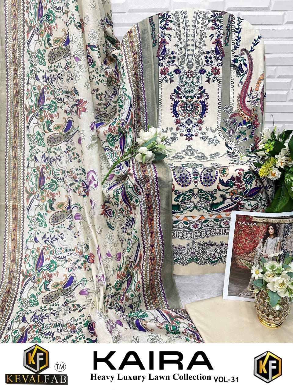 KEVAL FAB KAIRA VOL-31 HEAVY LAWN COTTON PRINTED DRESS MATERIAL