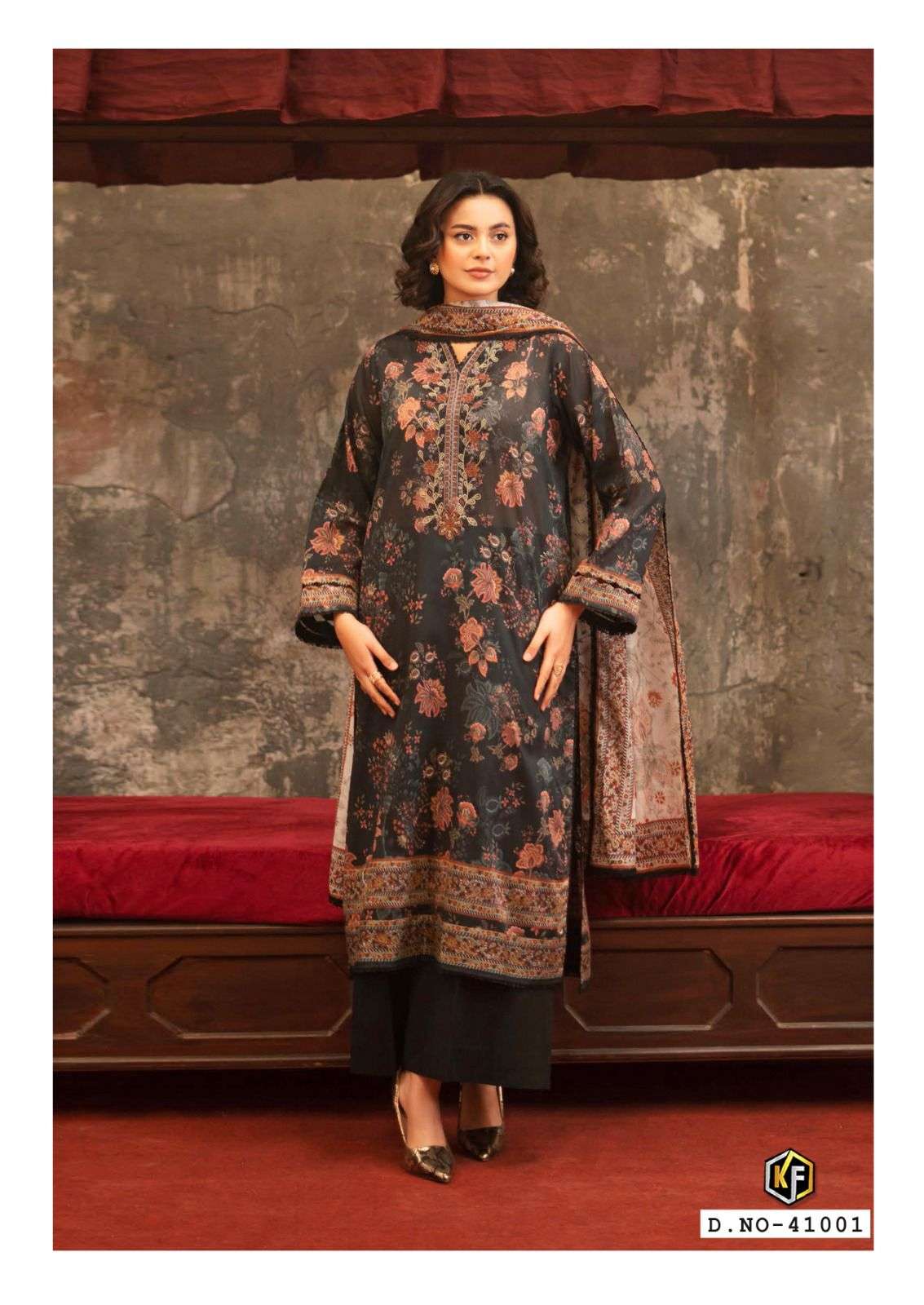 KEVAL FAB MARIA B VOL-41 HEAVY COTTON PRINTED DRESS MATERIAL