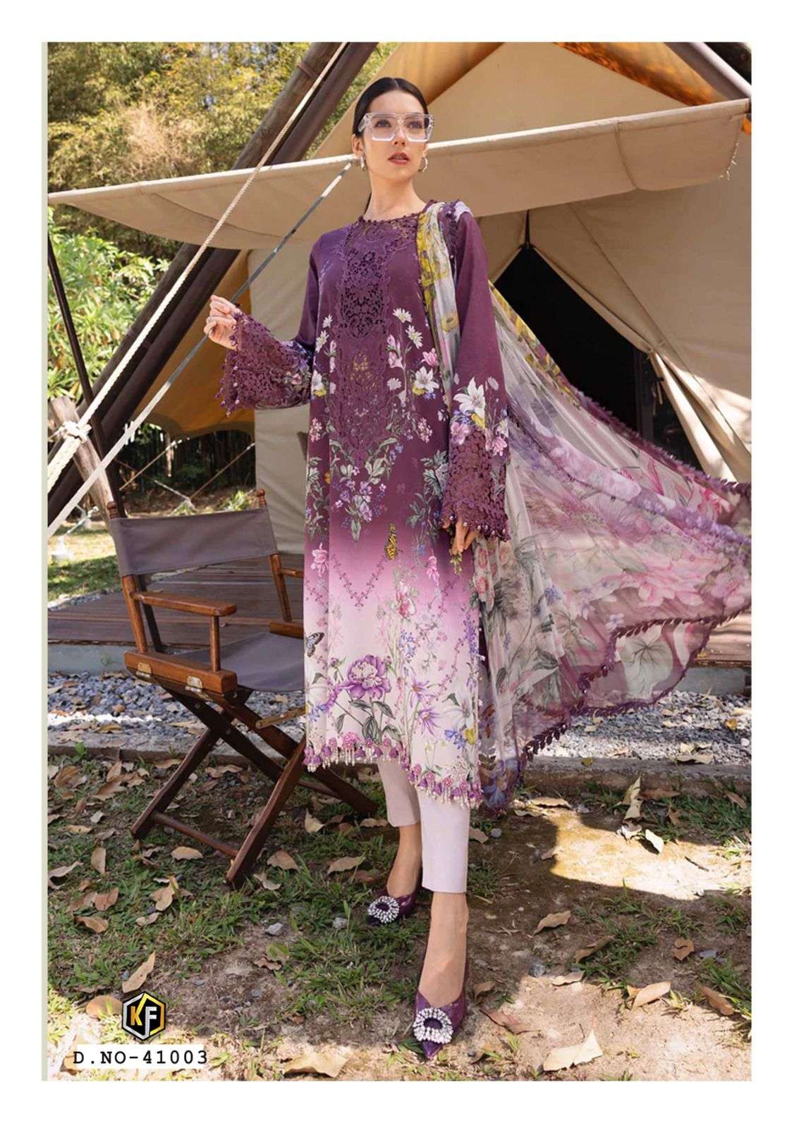 KEVAL FAB MARIA B VOL-41 HEAVY COTTON PRINTED DRESS MATERIAL