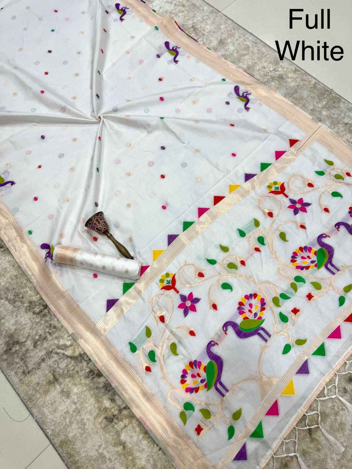 KHADI RAW SILK MINAKARI ZARI WEAVING SAREE