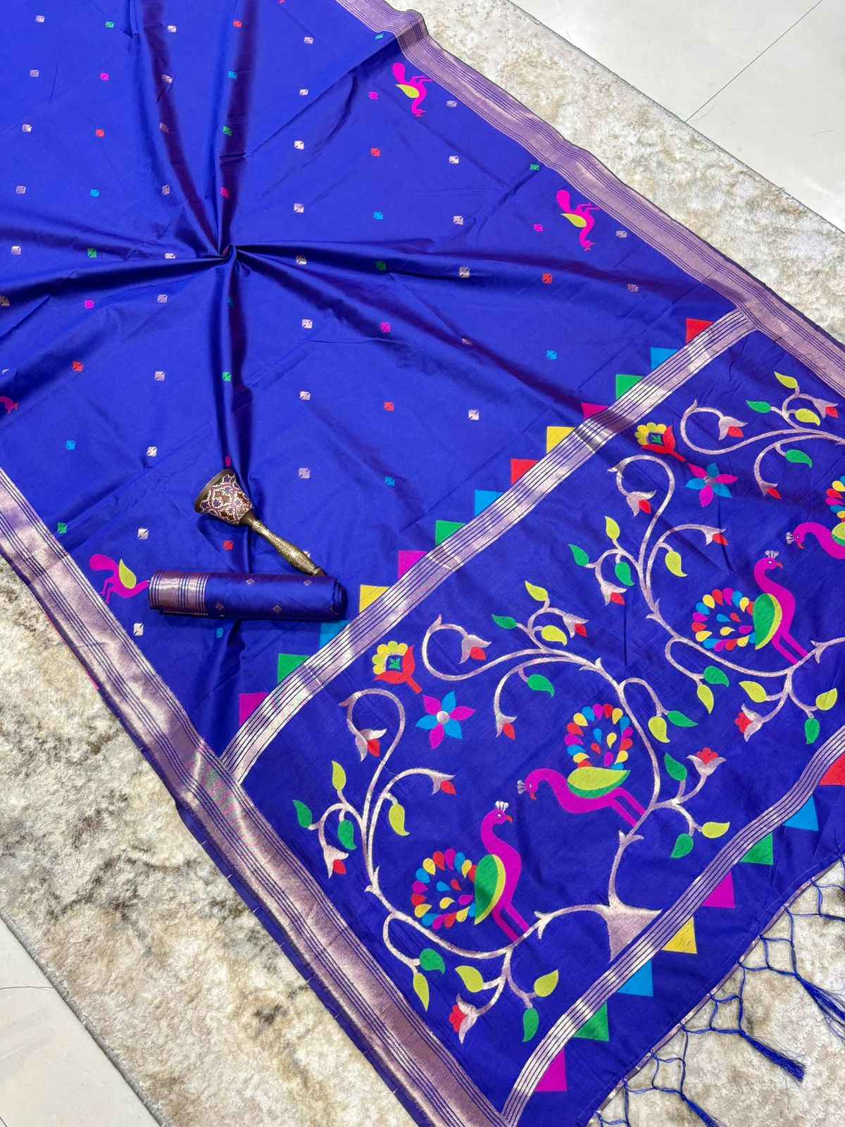 KHADI RAW SILK MINAKARI ZARI WEAVING SAREE