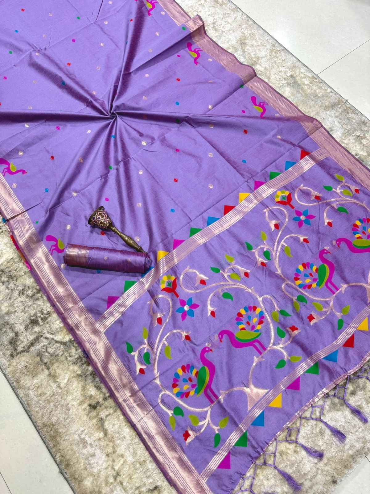 KHADI RAW SILK MINAKARI ZARI WEAVING SAREE