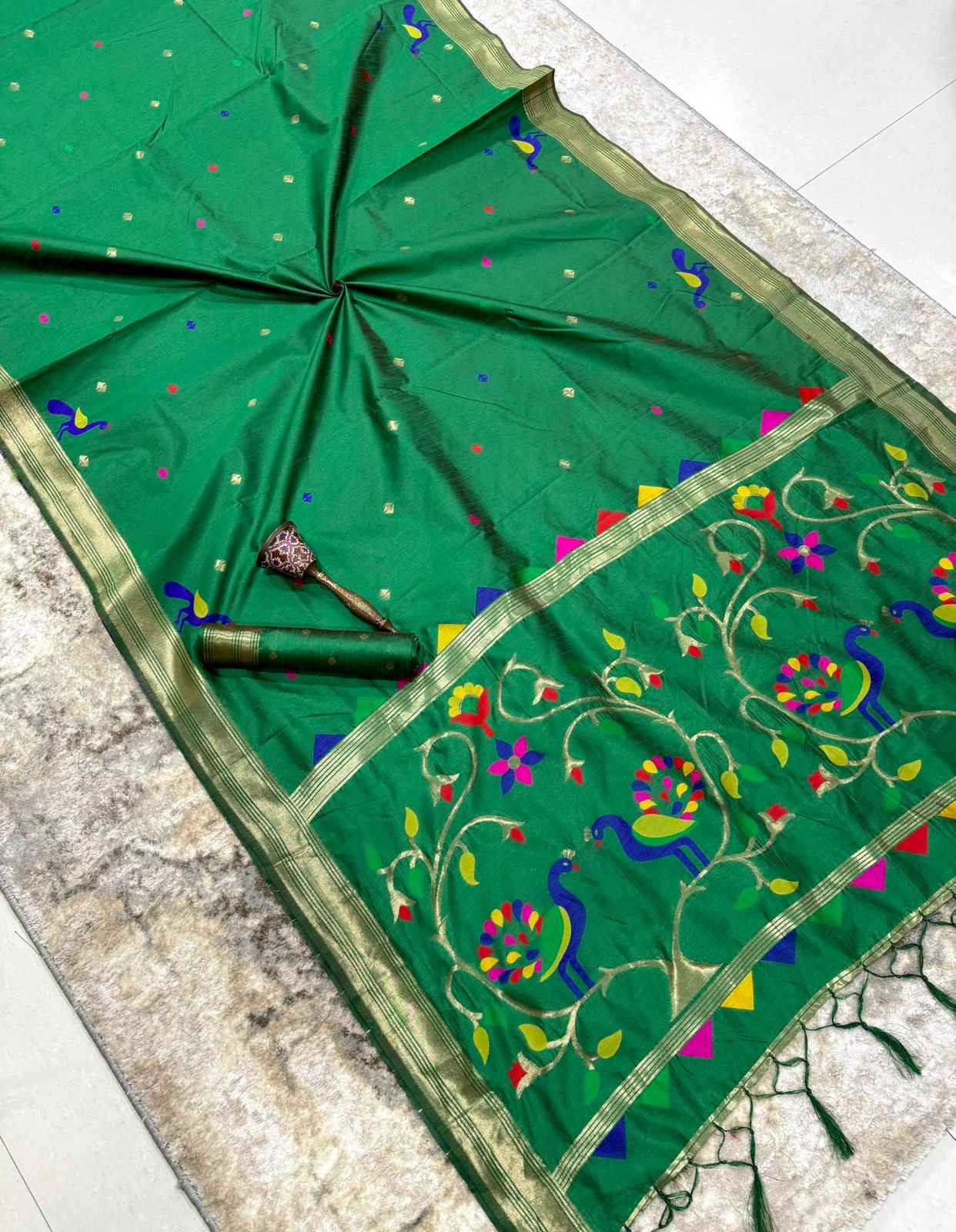 KHADI RAW SILK MINAKARI ZARI WEAVING SAREE