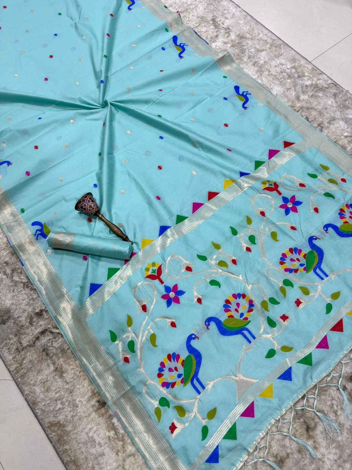 KHADI RAW SILK MINAKARI ZARI WEAVING SAREE