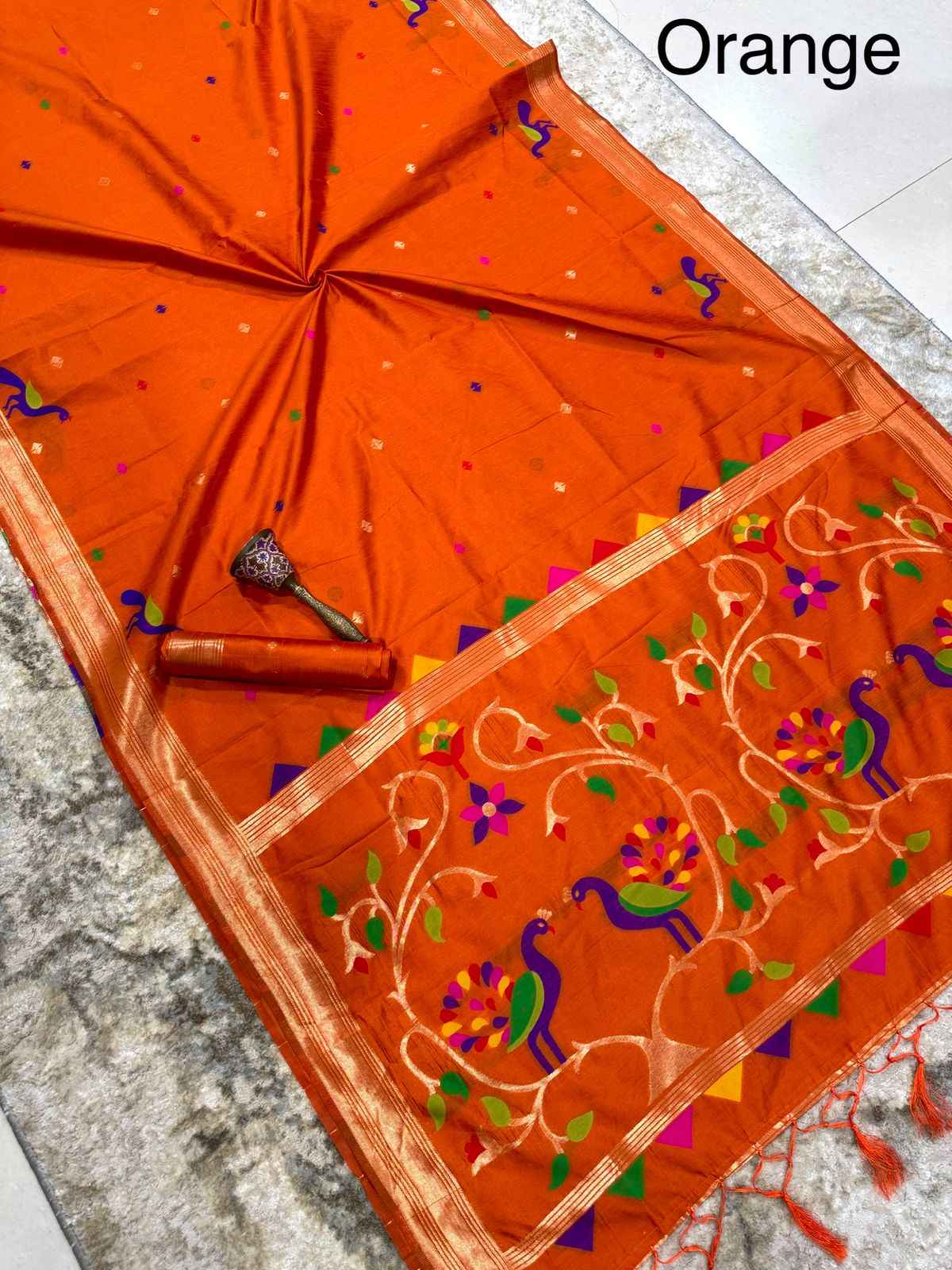 KHADI RAW SILK MINAKARI ZARI WEAVING SAREE