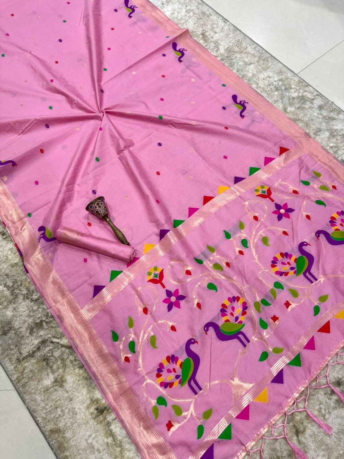 KHADI RAW SILK MINAKARI ZARI WEAVING SAREE