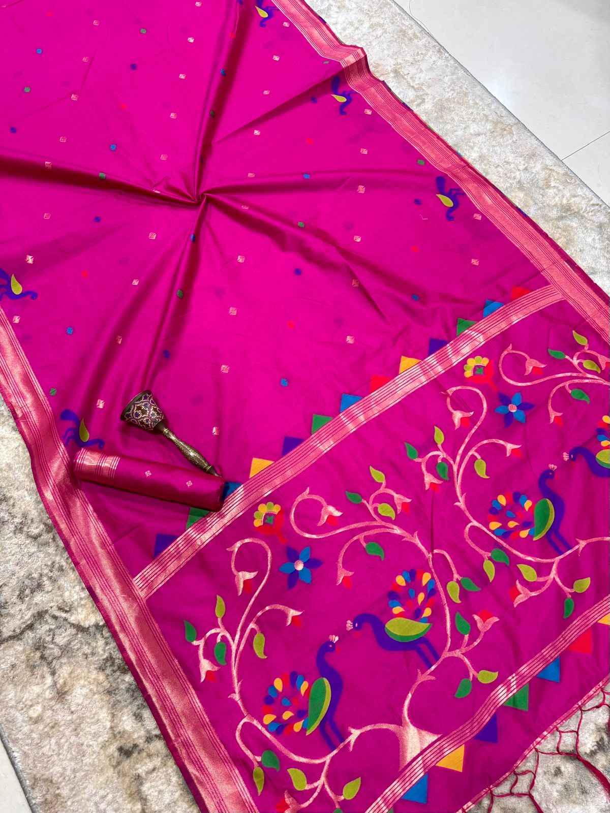 KHADI RAW SILK MINAKARI ZARI WEAVING SAREE