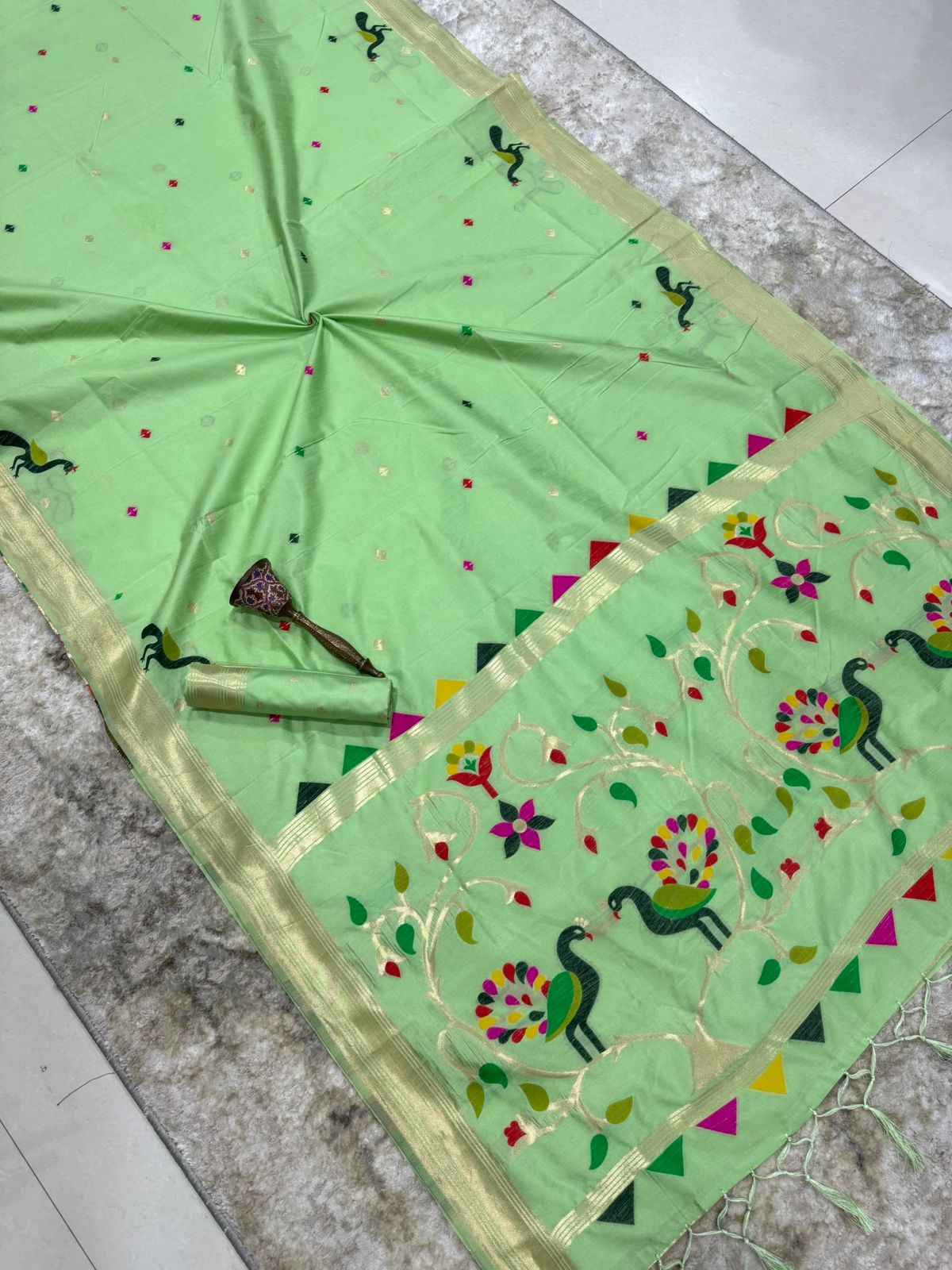KHADI RAW SILK MINAKARI ZARI WEAVING SAREE
