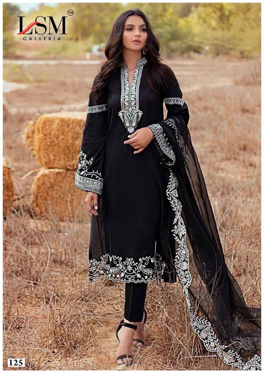 LSM BLACK & WHITE VOL-2 PURE LAWN COTTON PRINTED DRESS MATERIAL