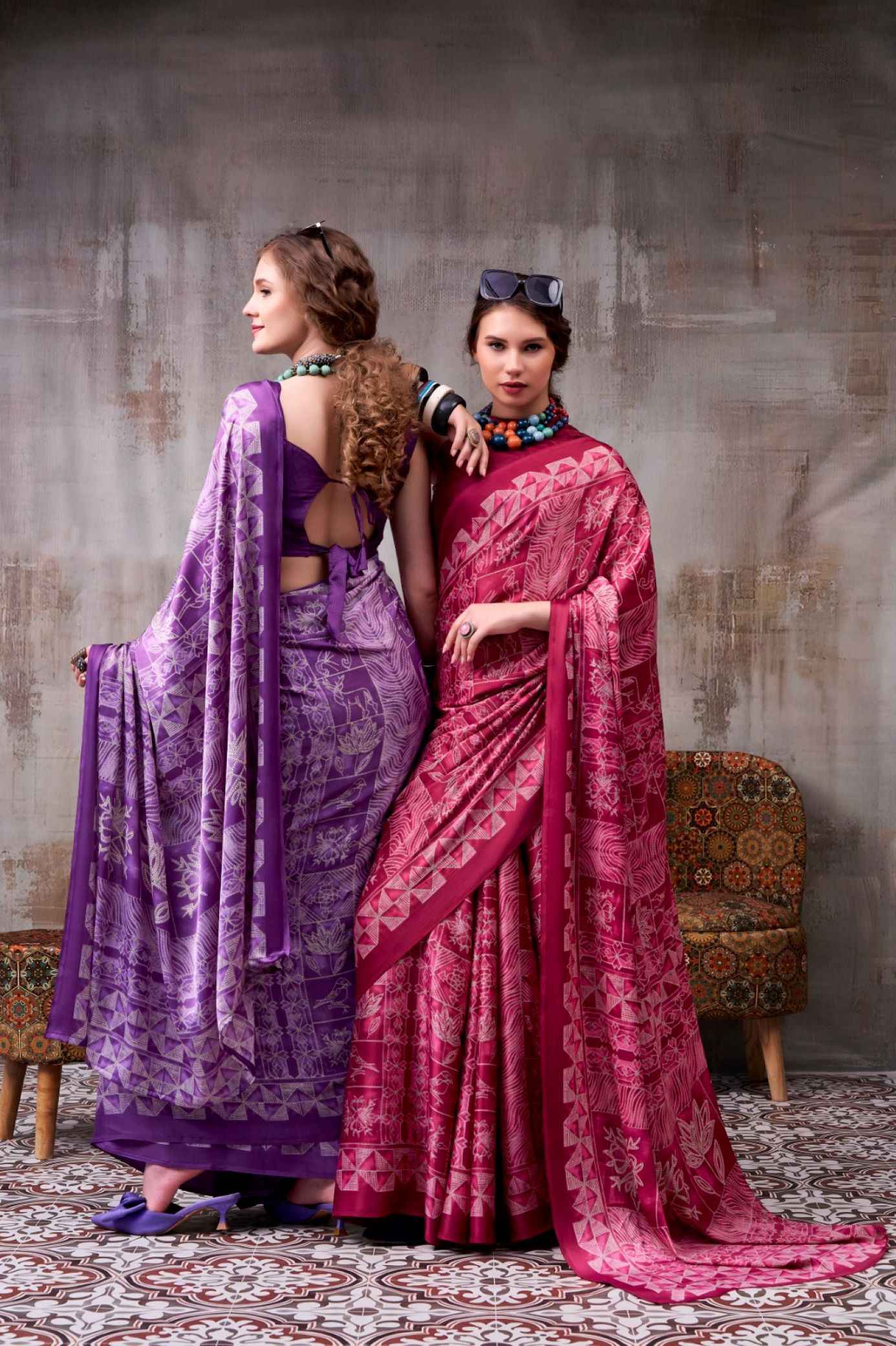 MODEL SILK DIGITAL PRINT SAREE