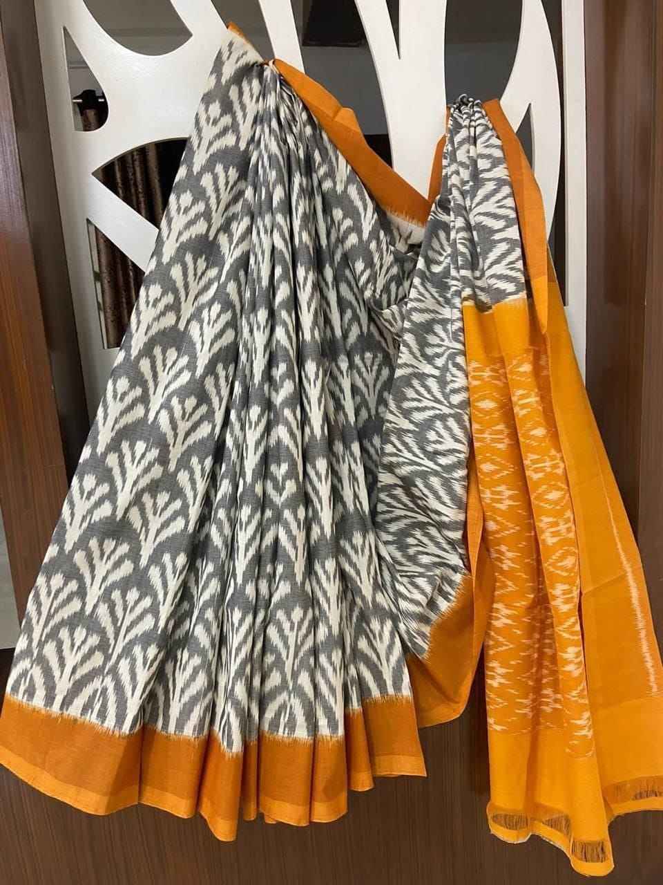 PLAIN LINEN DIGITAL PRINTED SAREE CODE MG457