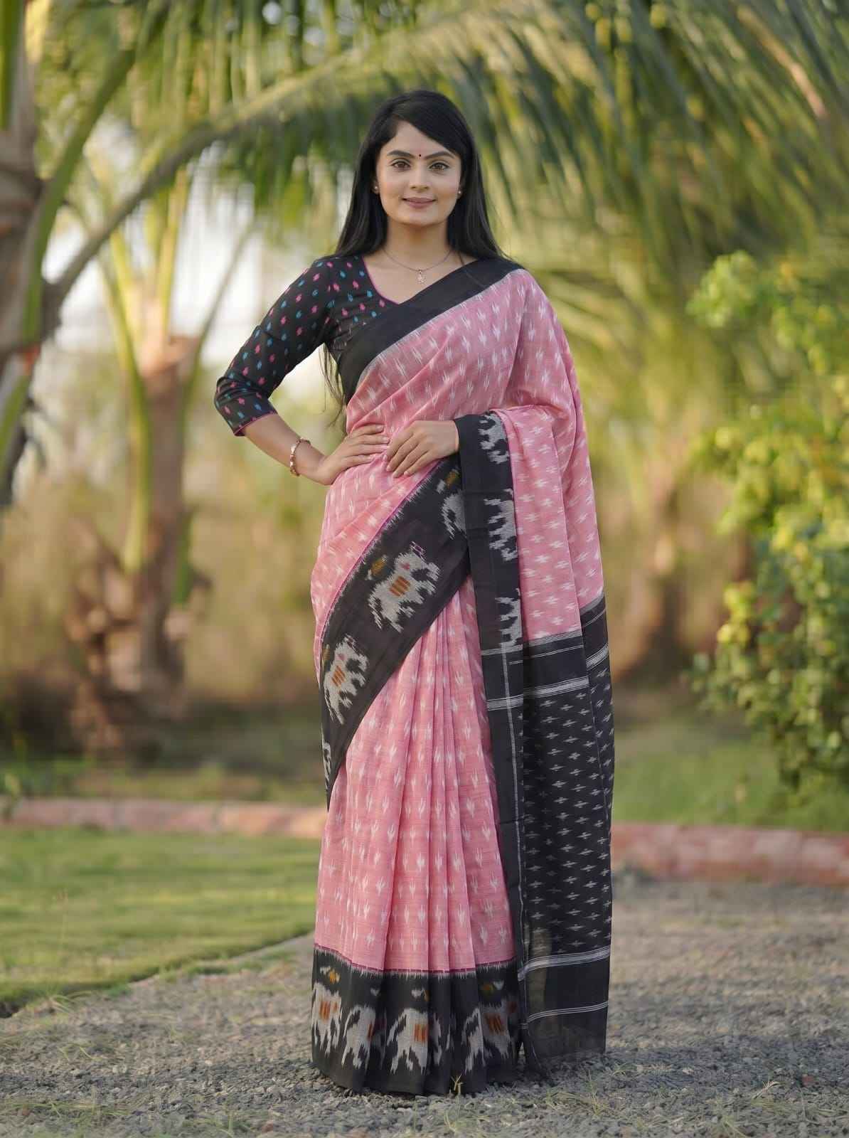 PLAIN LINEN DIGITAL PRINTED SAREE CODE MG457