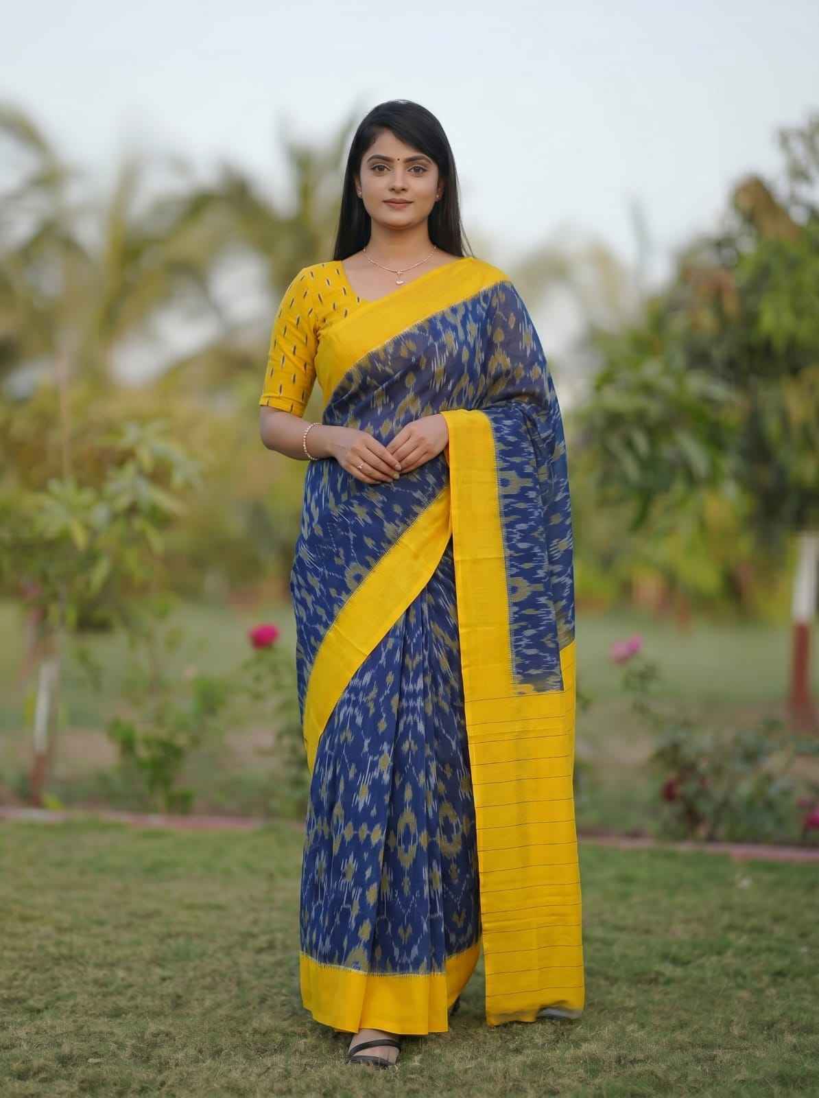 PLAIN LINEN DIGITAL PRINTED SAREE CODE MG457