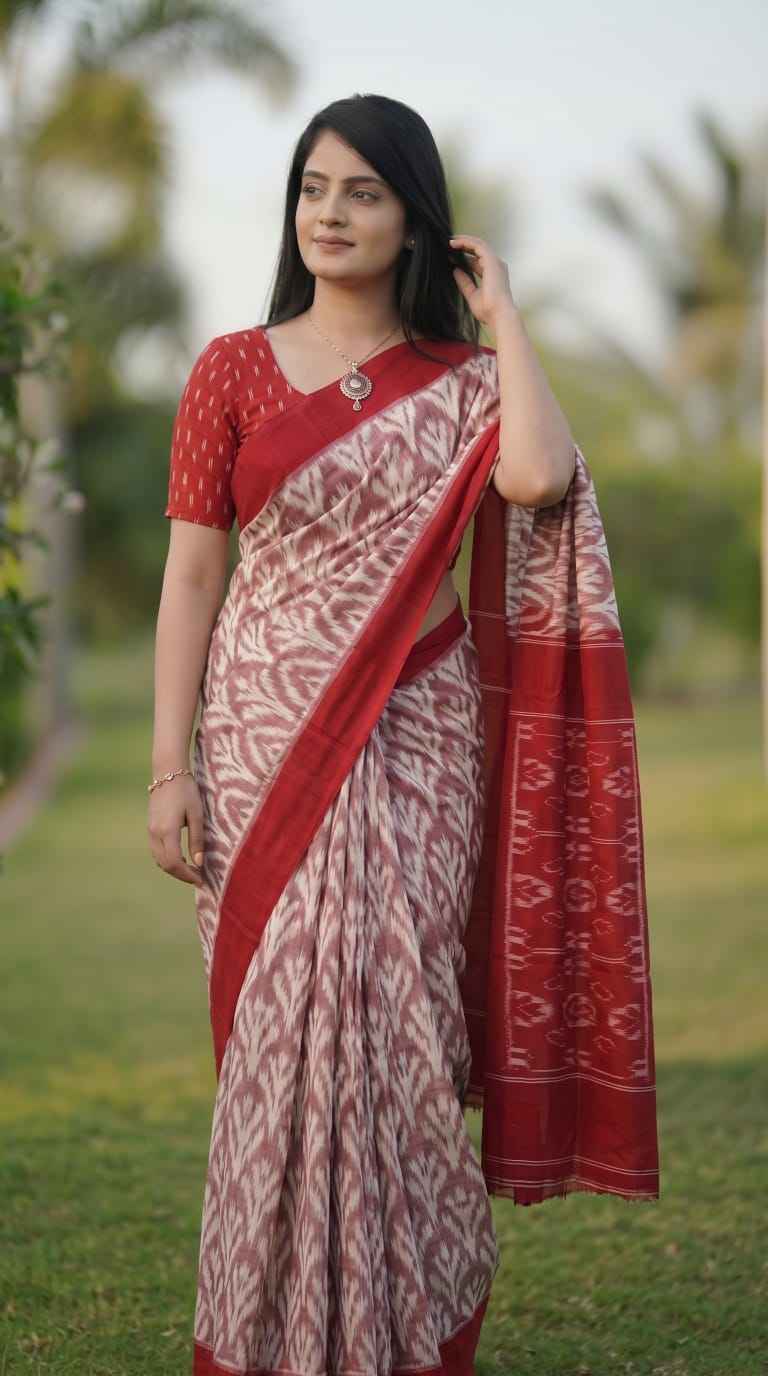 PLAIN LINEN DIGITAL PRINTED SAREE CODE MG457