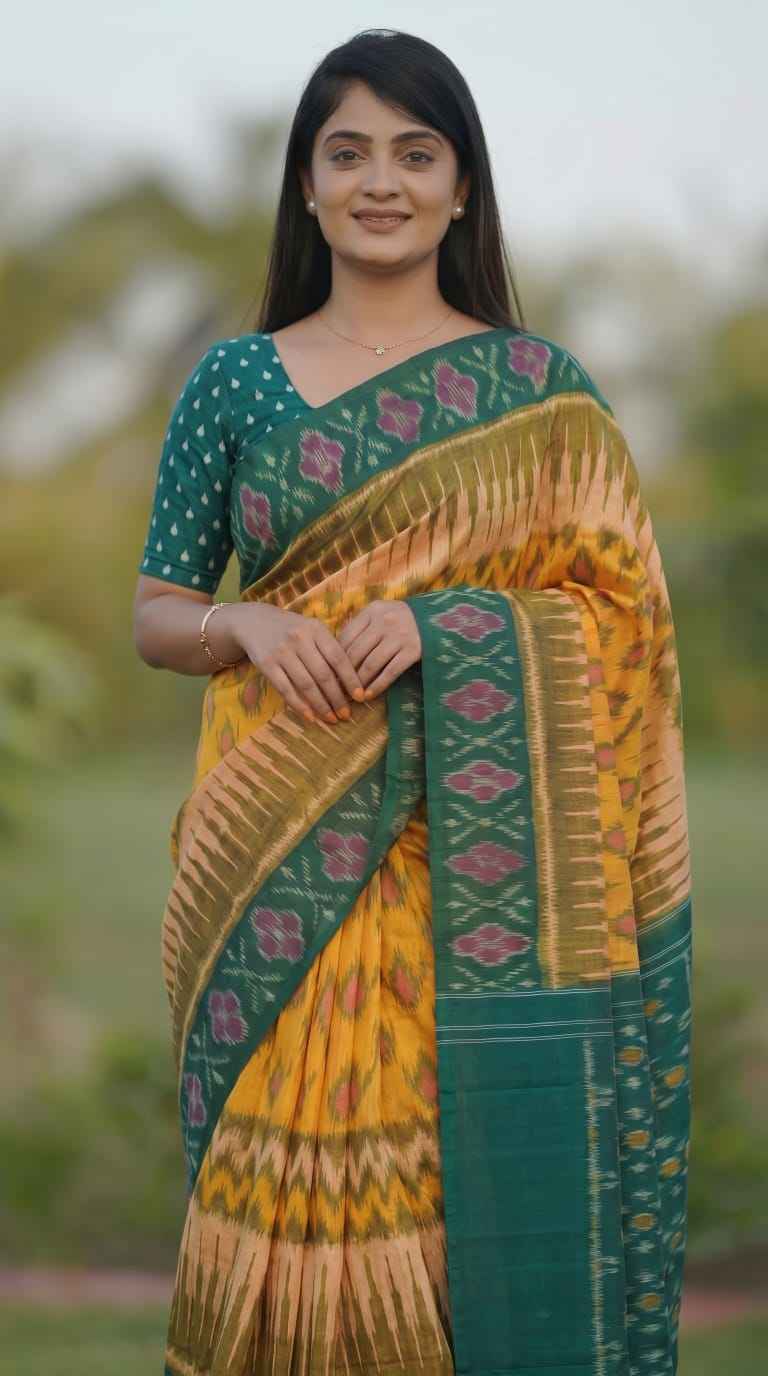 PLAIN LINEN DIGITAL PRINTED SAREE CODE MG457