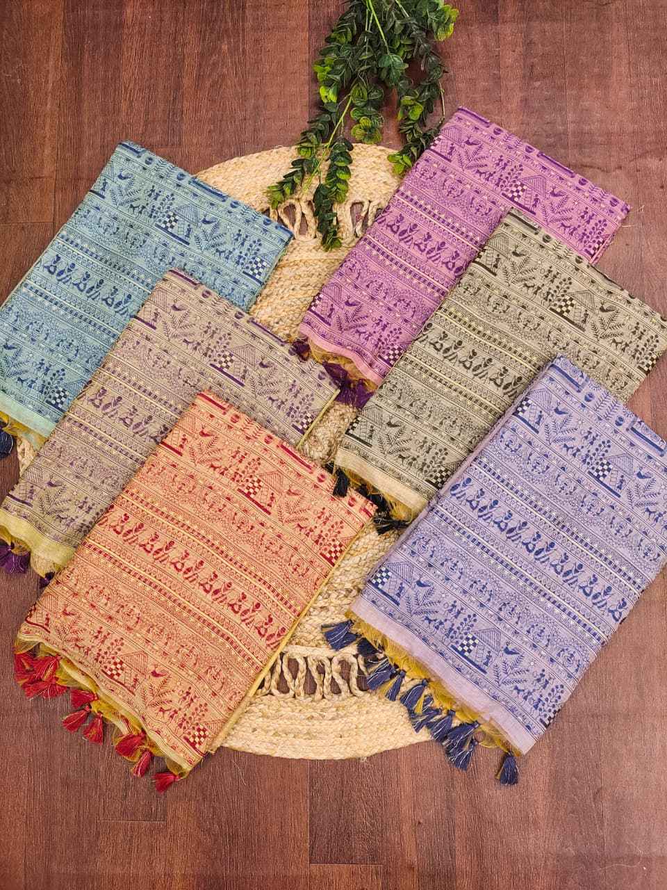 PREMIUM SOFT MUGA COTTON WARLI RESHAM WEAVING SAREE