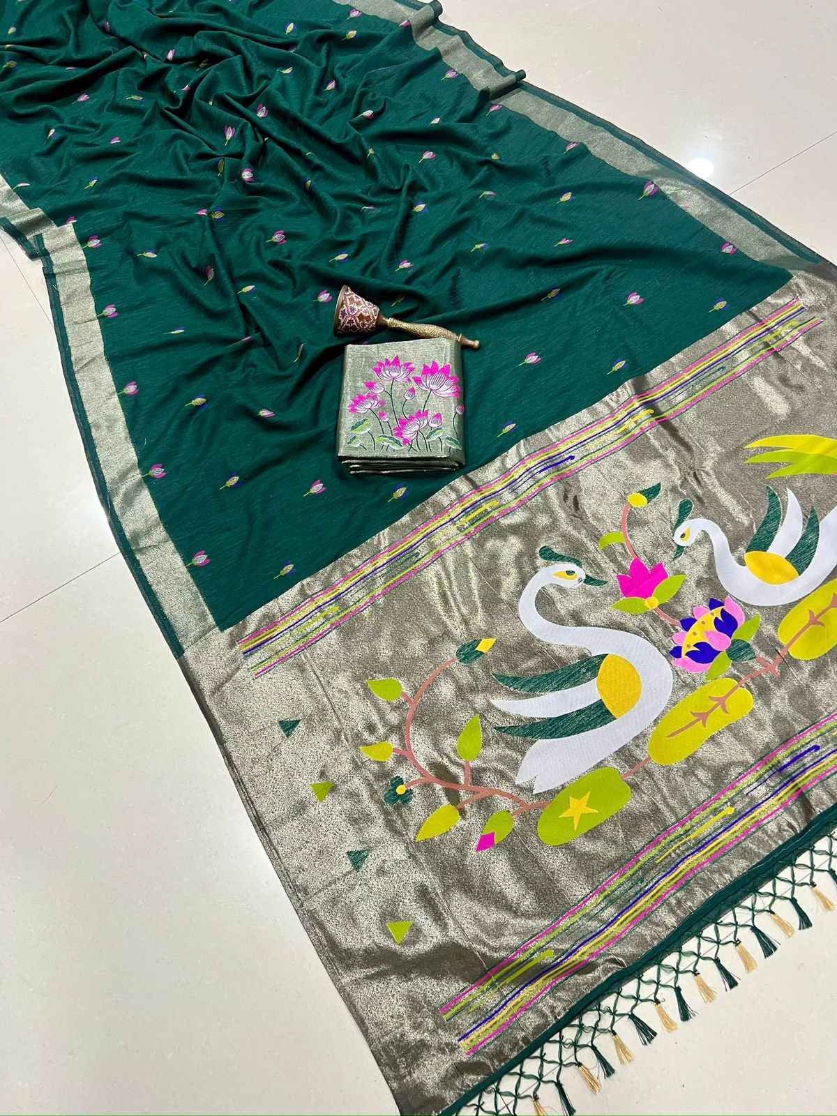 PREMIUM  SOFT PURE LINEN SILK ZARI WEAVING SAREE